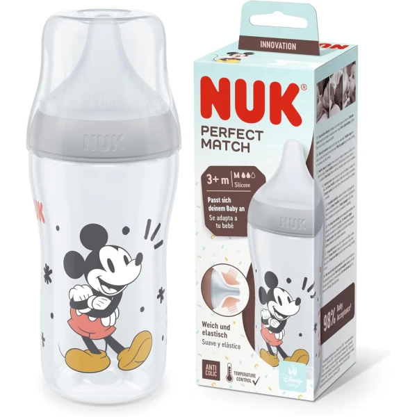 7306050-Nuk Biberão Perfect Match Mickey Tetina Silicone M 260ml.webp